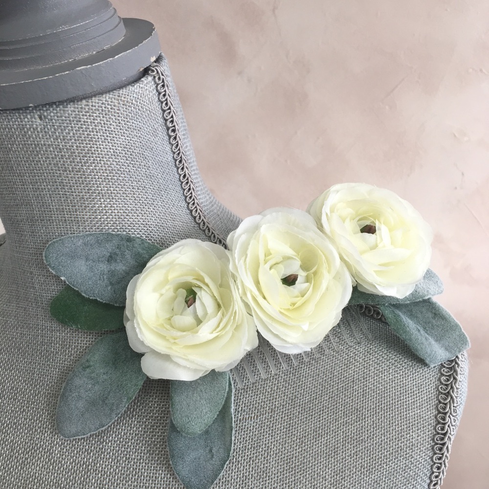 Handmade Bridal Silk Floral Comb